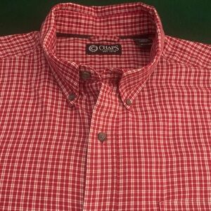 CHAPS LS Cotton/Poly Red Plaid Shirt